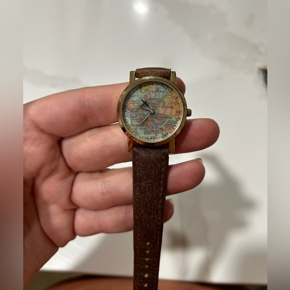 Charming Charlie map and plane watch brown - Picture 2 of 5